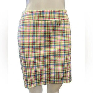 Greg Norman Yellow Plaid Golf Athletic Skort Size  Large